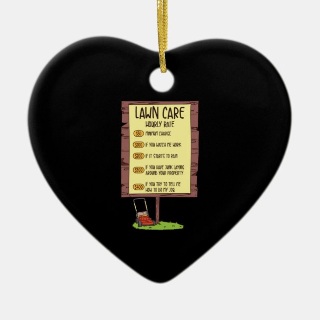 Lawn Mower - Lawn Care Hourly Rate Ceramic Ornament (Front)