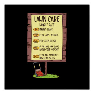 Lawn Mower - Lawn Care Hourly Rate Poster