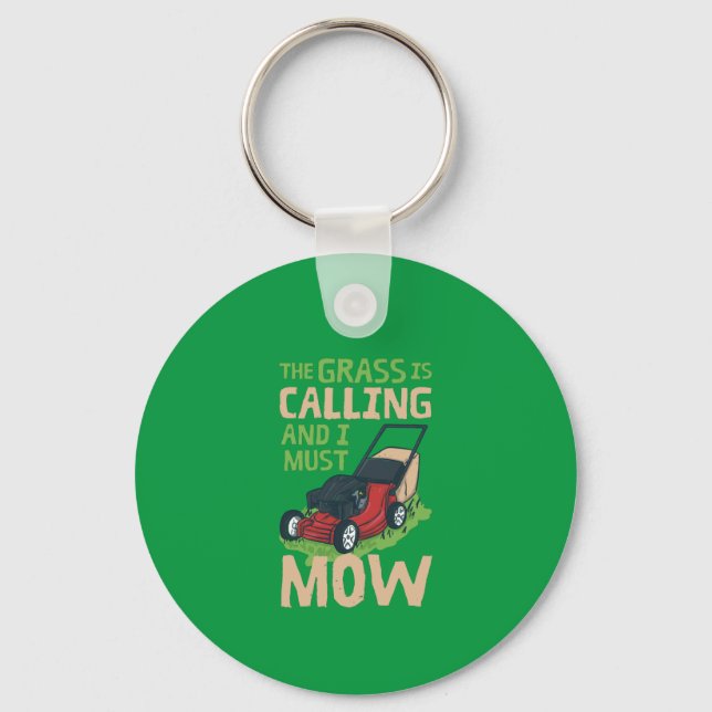 Lawn Mower Lawn Care Keychain (Front)