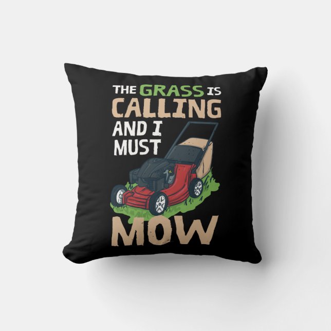 Lawn Mower Lawn Care Throw Pillow (Front)
