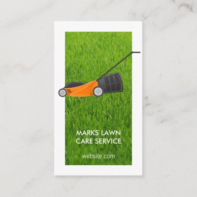 Lawn Mower | Lawn Care | Tree Service Business Card (Front)