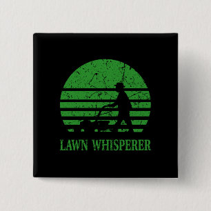 Lawn Mower Lawn Whisperer Gardener Gift 2 Inch Square Button