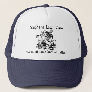 lawn mower man, Stephens Lawn Care... - Customized Trucker Hat