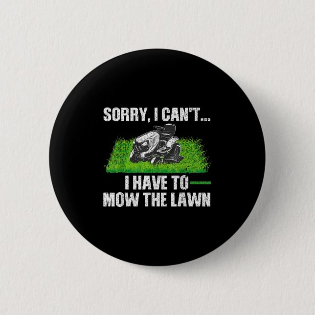 Lawn Mower Novelty For Men Women Kids Landscaper L 2 Inch Round Button (Front)