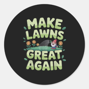 Lawn Mower Novelty For Men Women Kids Landscaper L Classic Round Sticker