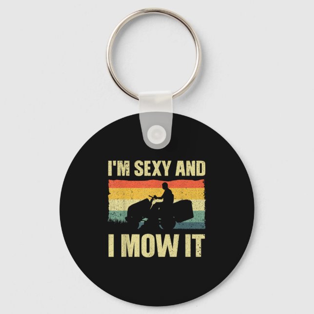 Lawn Mower Novelty For Men Women Kids Landscaper L Keychain (Front)