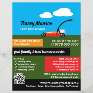 Lawn-Mower Scene, Lawn Mowing Services Flyer
