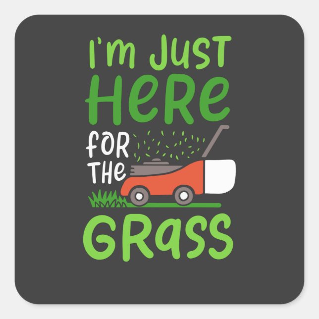 Lawn Mower Square Sticker (Front)