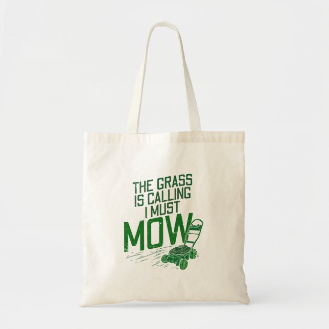 Lawn Mower Tote Bag (Front)