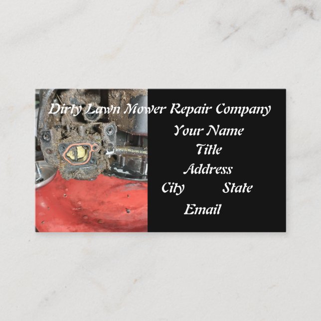 Lawn mowers tune up cleanup and repair business card (Front)