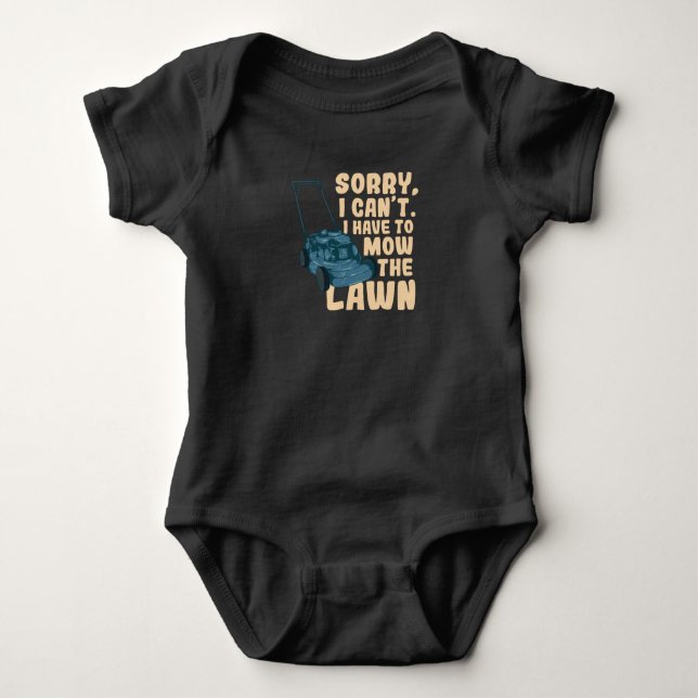 Lawn Mowing Baby Bodysuit (Front)