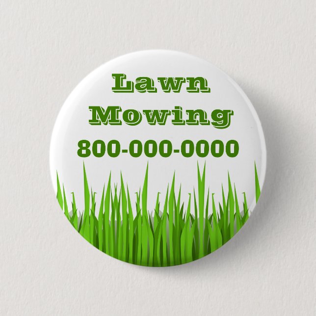 Lawn Mowing Business 2 Inch Round Button (Front)