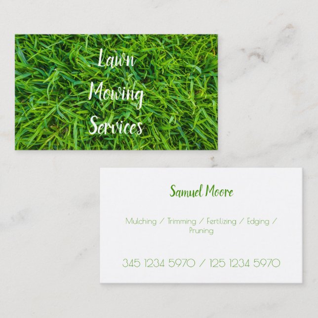 Lawn Mowing Business Card (Front/Back)