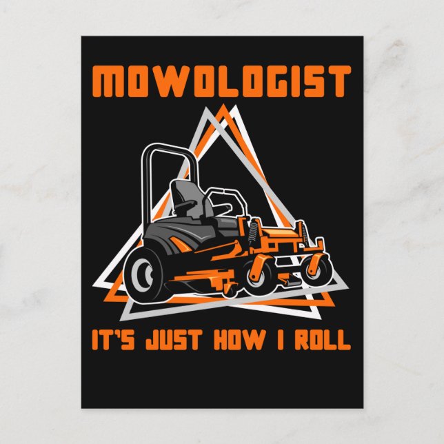 Lawn Mowing Caretaker Humour Postcard (Front)