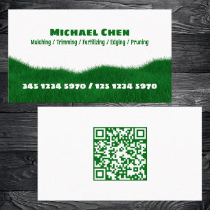 Lawn Mowing Custom QR Business Card