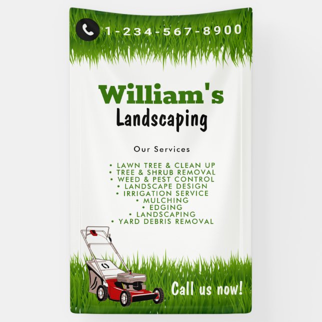 Lawn Mowing Cutting Services, Lawn Care  Banner (Vertical)
