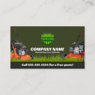 Lawn Mowing Gardener and Maintenance Business Card
