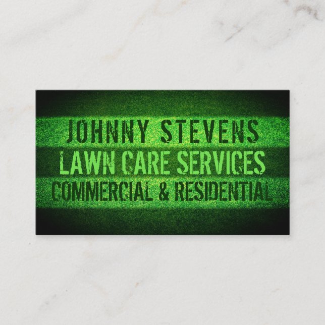 Lawn mowing grass  business card (Front)