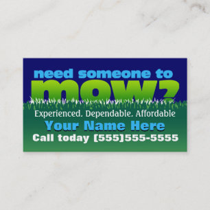 Lawn Mowing.Grass cutting.Customizable Promotional Business Card