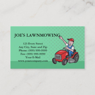 Lawn Mowing Landscaper Gardener Business Card