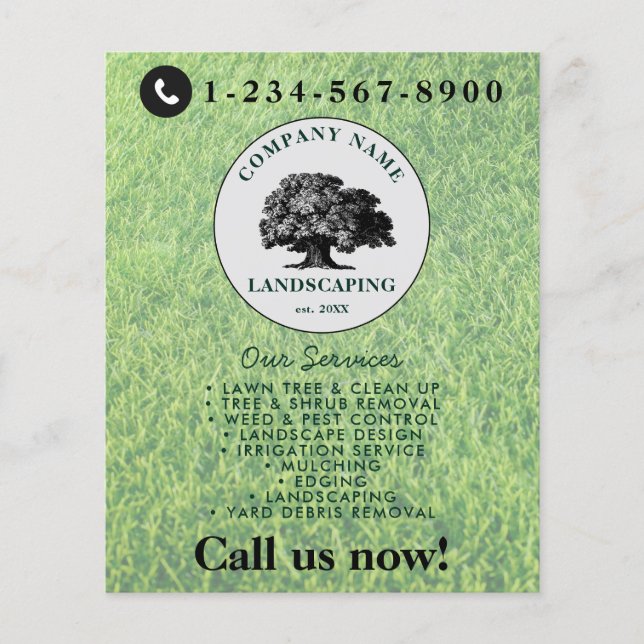 Lawn Mowing Landscaping Garden Lawn Care Tree Flyer (Front)