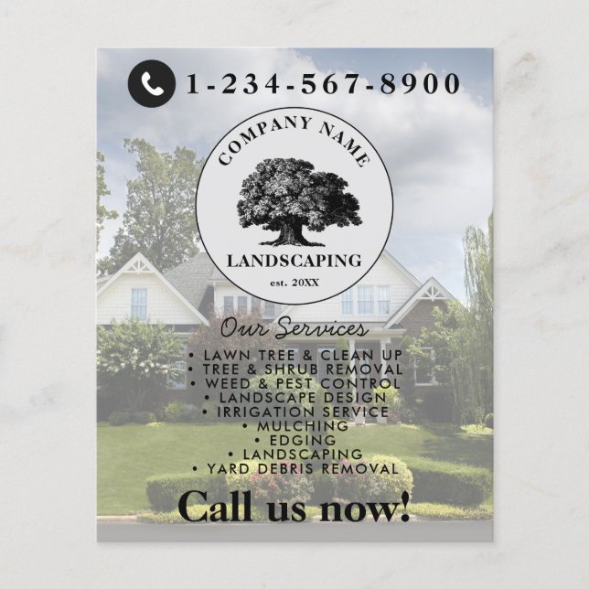 Lawn Mowing Landscaping Garden Lawn Care Tree Flyer (Front)