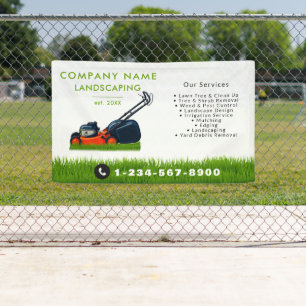 Lawn Mowing Landscaping Garden Lawn Care White Banner