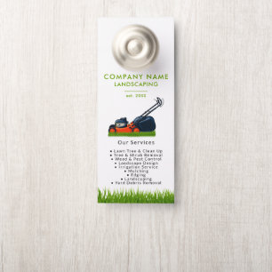 Lawn Mowing Landscaping Garden Lawn Care White Door Hanger