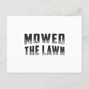Lawn Mowing Lawn Mower Mowed The Lawn Gardening Postcard