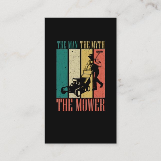 Lawn Mowing Man Janitor Dad Landscaper Father Business Card (Front)