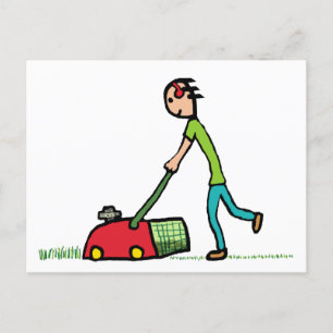 Lawn Mowing Postcard