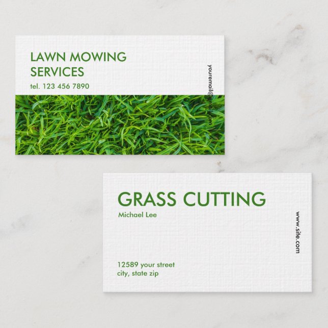 Lawn Mowing Premium Business Card (Front/Back)
