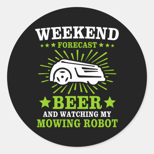 Lawn Mowing Robot Lawnmower Lawn Mower Classic Round Sticker (Front)