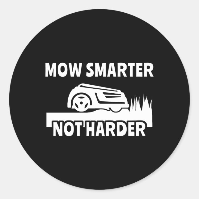 Lawn Mowing Robot Lawnmower Robotic Lawn Mower Classic Round Sticker (Front)