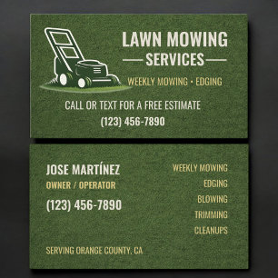 Lawn Mowing Services Business Card
