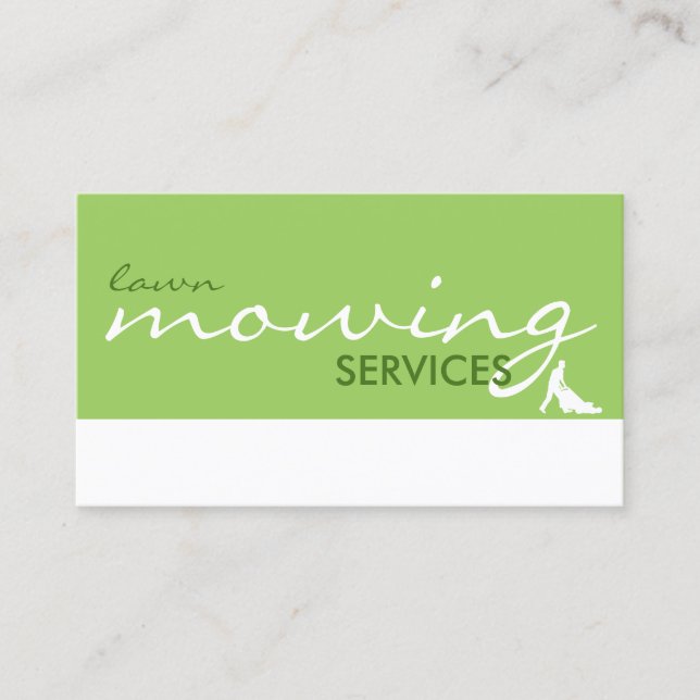 lawn mowing services (colour customizable) business card (Front)