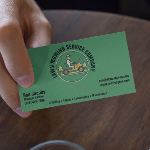 Lawn Mowing Services Company Business Card