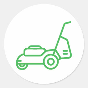 lawn mowing services design template  classic round sticker