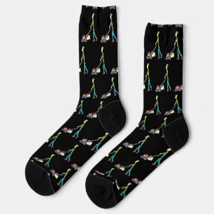 Lawn Mowing Stickman Socks