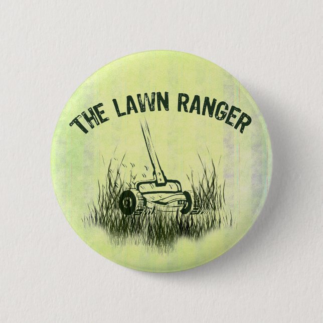Lawn Ranger 2 Inch Round Button (Front)