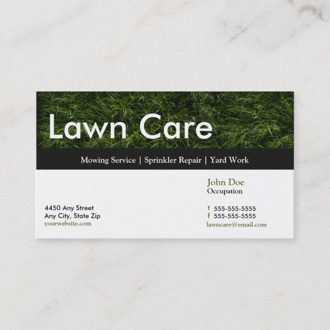 Lawn Service Business Card Appointment Card (Front)