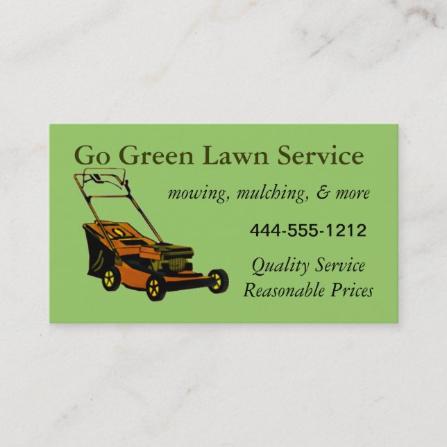 Lawn Service Business Card with mower customizable (Front)