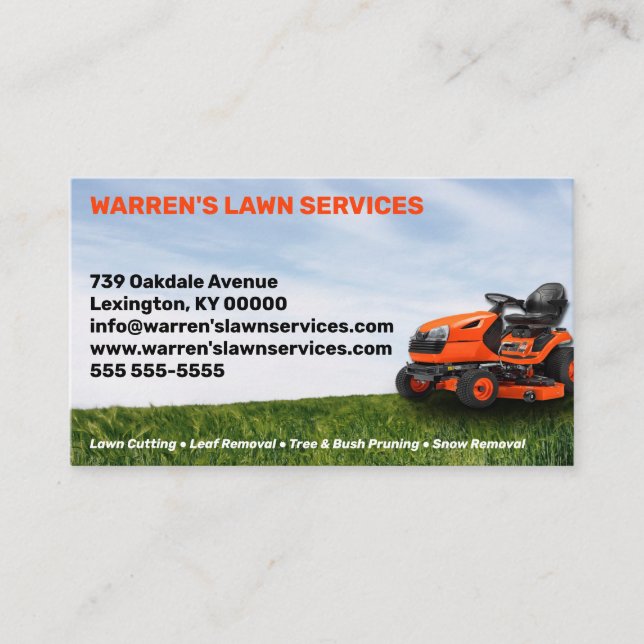 Lawn Service Company  Business Card (Front)