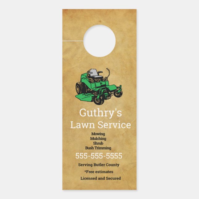 Lawn Service Door Hanger (Front)