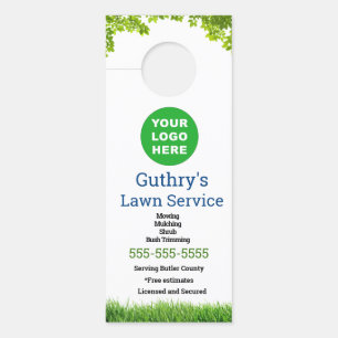 Lawn Service Door Hanger with custom logo