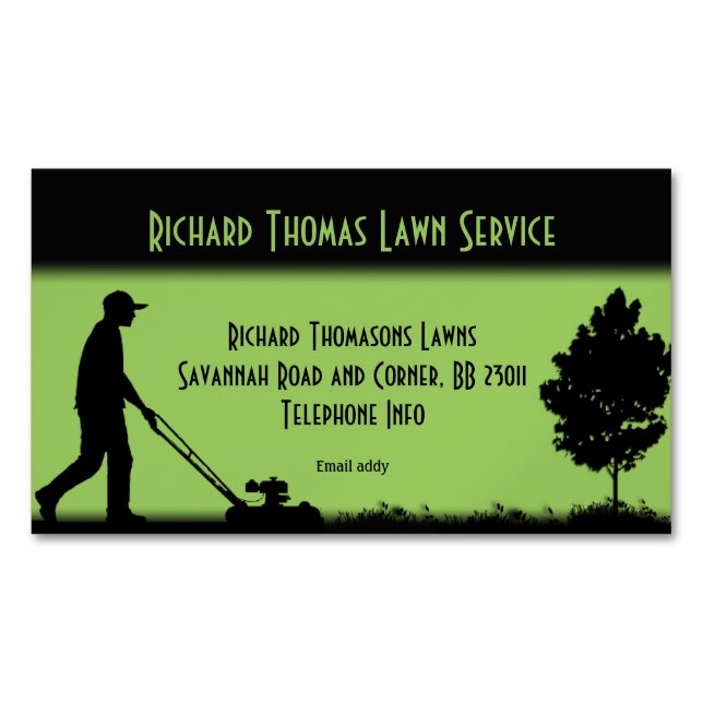 Lawn Service Landscape Magnetic Business Magnetic Business Card (Front)