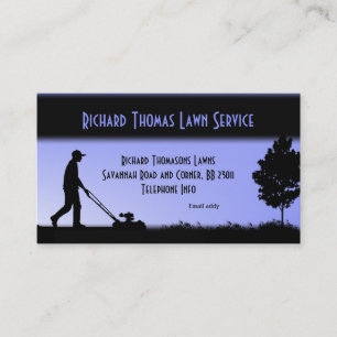 Lawn Service Landscape Sky Blue Business Card