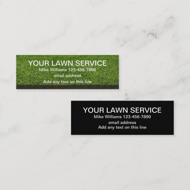 Lawn Service Simple Budget Business Cards (Front/Back)