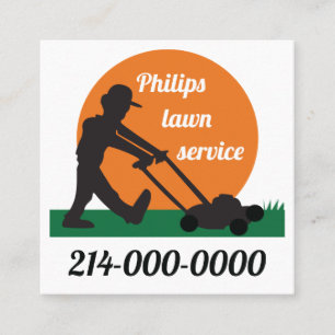 Lawn Service Square Business Card