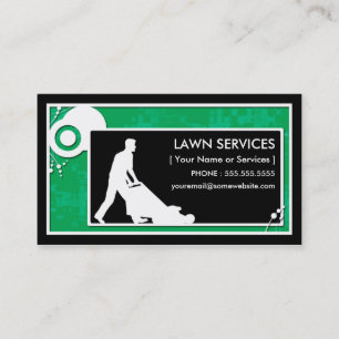 lawn services : block scheme business card